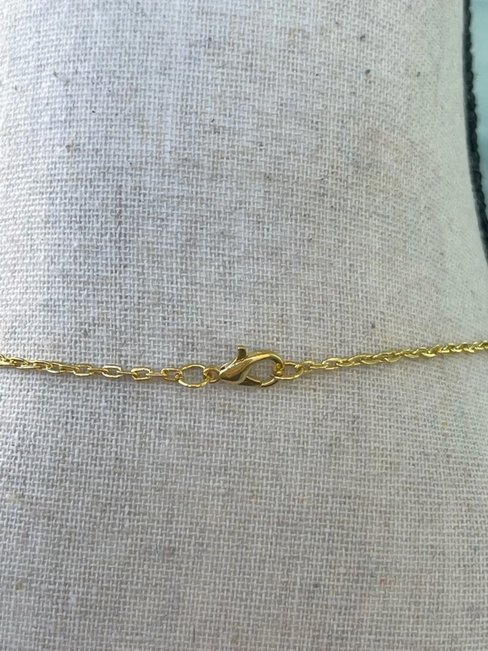Mookaite Wire Wrap Necklace Stainless Steel Gold Plated Chain Handmade